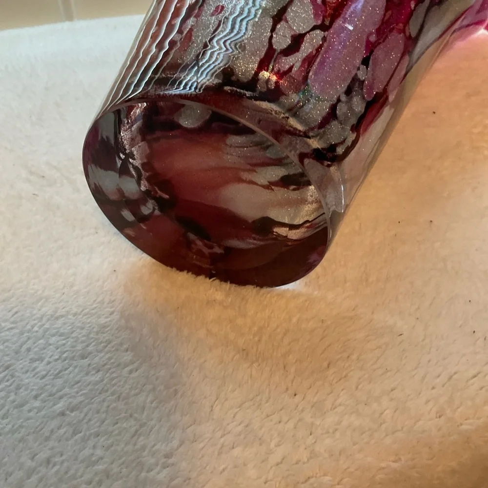 Elegant Purple and Silver Home Accent Vase